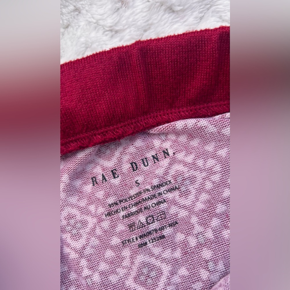 Rae Dunn Festive Red White Soft Cozy Plush Sleepwear Joggers Small Cabincore - Picture 4 of 6